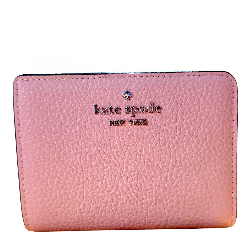 Kate Spade Tutu Pink Pebbled Leather Small L-Zip Bifold Wallet